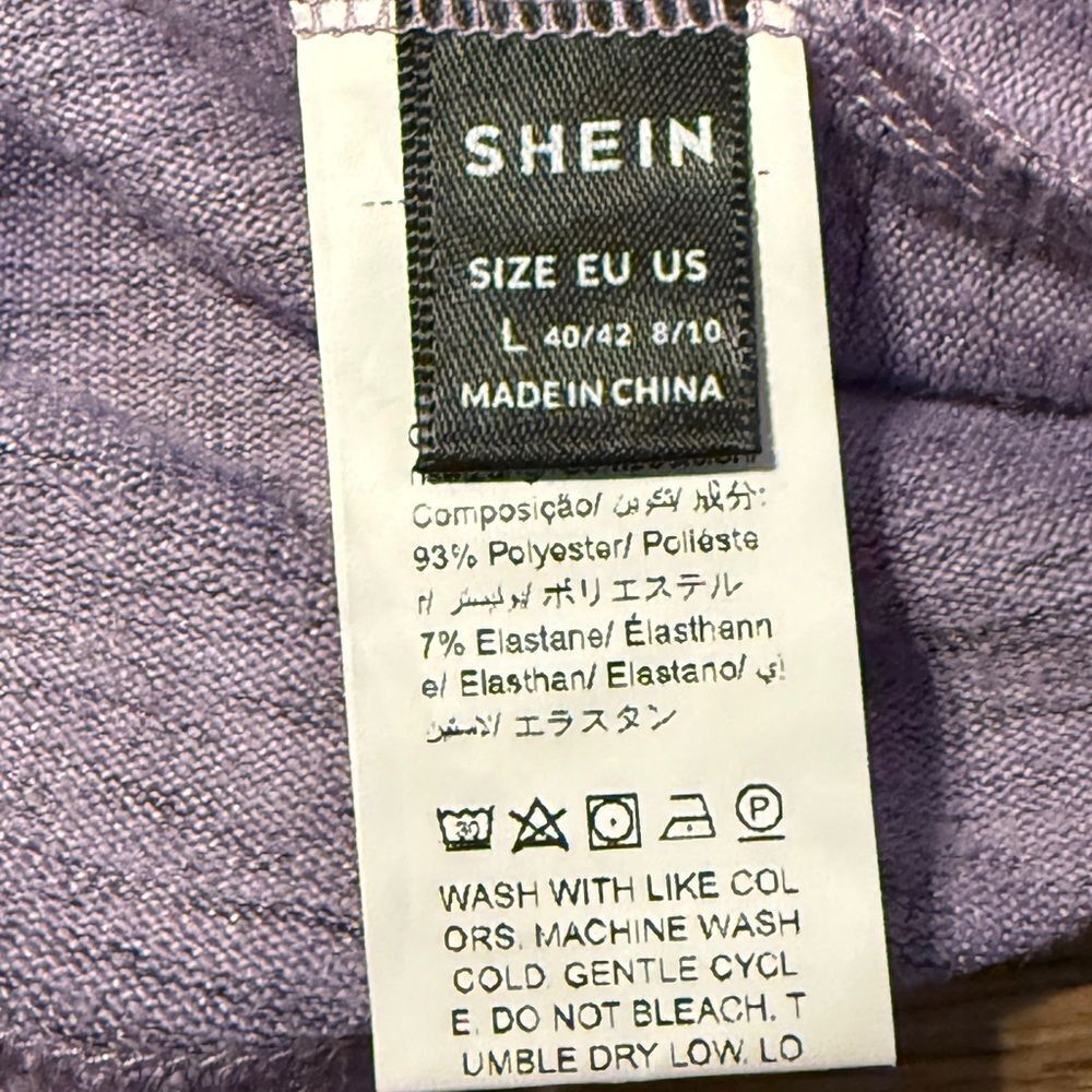 SHEIN Bundle of 2 Dolman Sleeve Tie Back Sweaters Dark Blue Lavender Size Large - Picture 8 of 11